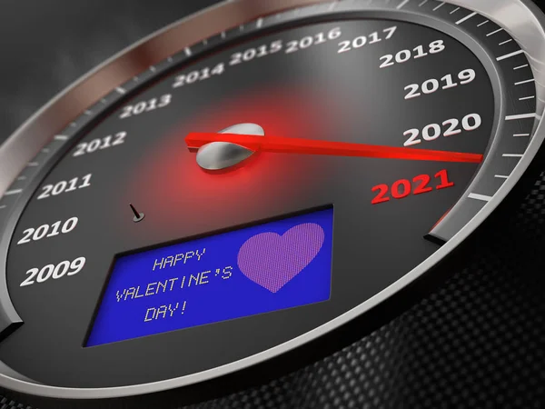 The speedometer Happy Valentine's Day — Stockfoto