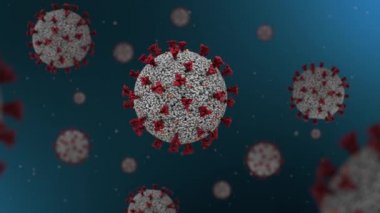 Coronavirus Covid-19 mikroskop altında. 3d hazırlayıcı.