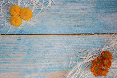 Koyu arkaplanda küçük sarı kasımpatılar.