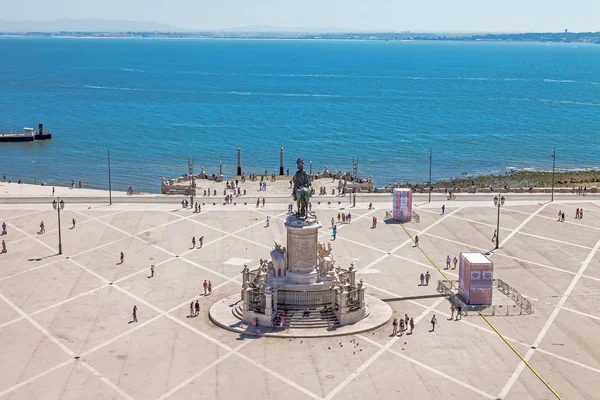 Lisbon, Portugal - October 20, 2019: Aerial view of Praca do Com — Stock Photo, Image