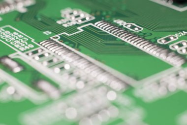Makro görünümü elektronik baskılı devre kartları bir HDD tonlarında