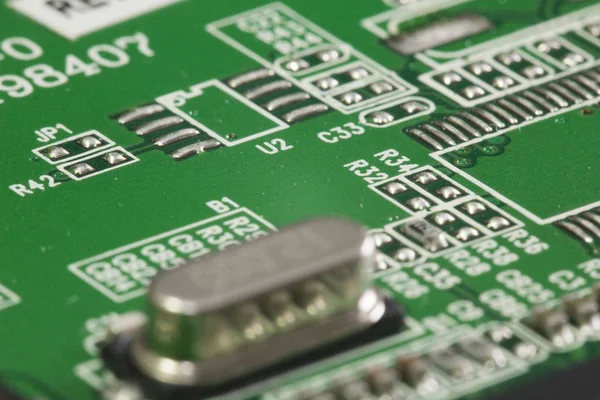 Makro görünümü elektronik baskılı devre kartları bir HDD tonlarında