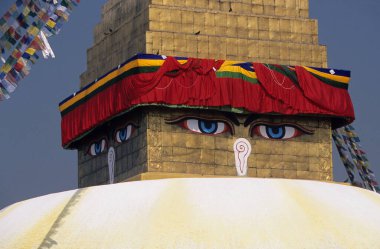 Bouddha 'daki Bodhnat Stupa, Katmandu Vadisi, UNESCO Mirası, Nepal
