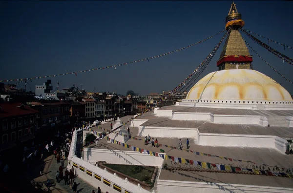 Bodhnat Stupa Bouddha Valle Katmandú Patrimonio Unesco Nepal — Foto de Stock