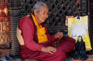 Bouddha 'daki Bodhnat Stupa, Katmandu Vadisi, UNESCO Mirası, Nepal
