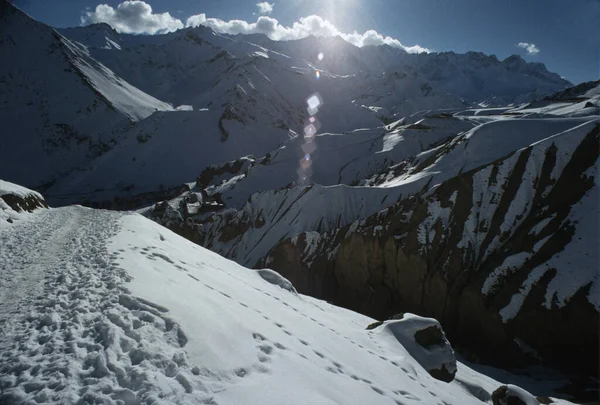 Signboard Najwyższa Droga Świata Leh Ladakh Indie — Zdjęcie stockowe