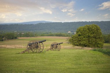 Antietam (Sharpsburg) savaş alanında Maryla, iç savaşı topları