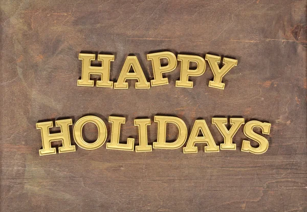 Happy holidays golden text — Stock Photo, Image