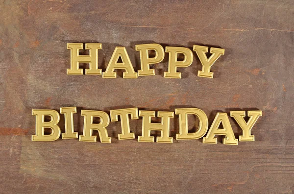 Happy birthday golden text — Stock Photo, Image