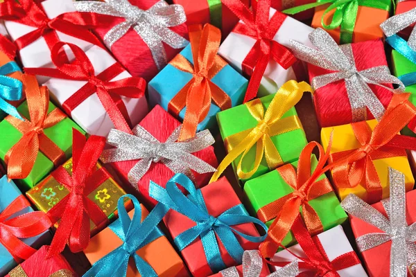 Vista superior de regalos de colores — Foto de Stock
