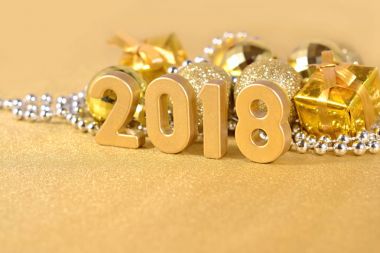 2018 yıl altın rakamlar ve Noel süsleri