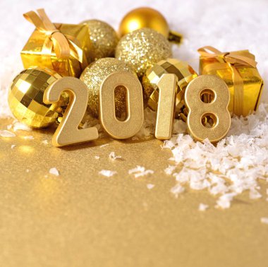 2018 yıl altın rakamlar ve Noel süsleri