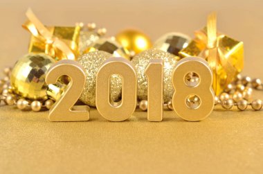 2018 yıl altın rakamlar ve Noel süsleri