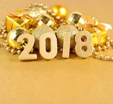 2018 yıl altın rakamlar ve Noel süsleri