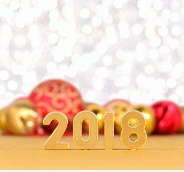 2018 yıl altın rakamlar ve Noel süsleri