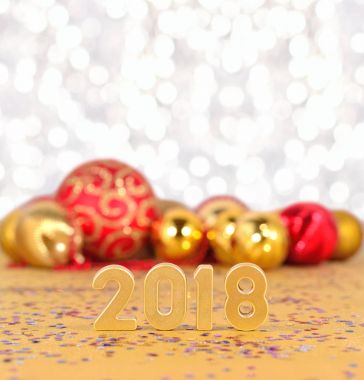 2018 yıl altın rakamlar ve Noel süsleri