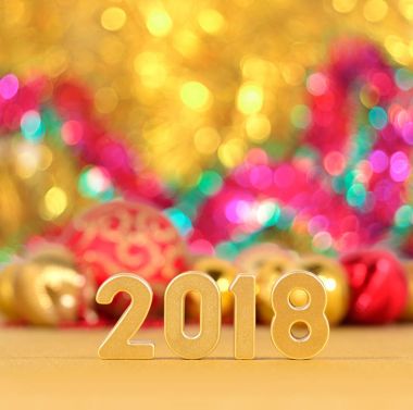 2018 yıl altın rakamlar ve Noel süsleri