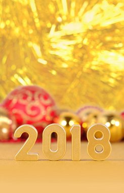 2018 yıl altın rakamlar ve Noel süsleri