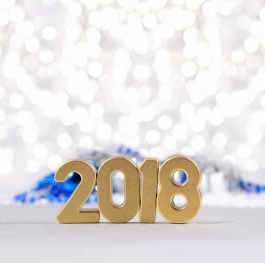 2018 yıl altın rakamlar ve Noel süsleri