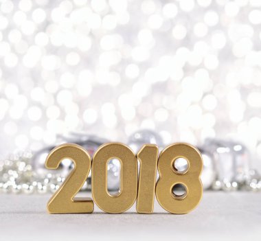 2018 yıl altın rakamlar ve Noel süsleri
