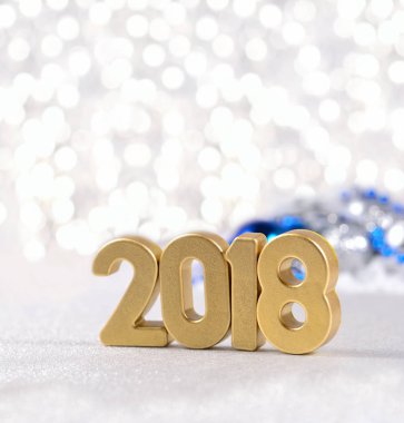 2018 yıl altın rakamlar ve Noel süsleri