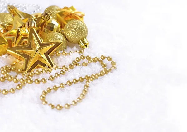 黄金のクリスマスの装飾 — ストック写真