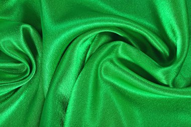 Doğal yeşil saten kumaş doku arka plan