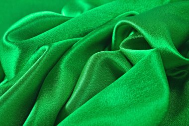 Doğal yeşil saten kumaş doku arka plan