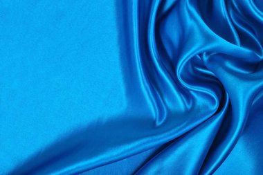 Doğal mavi saten kumaş doku arka plan