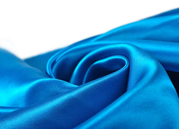 Natural blue satin fabric texture background — Stock Photo, Image