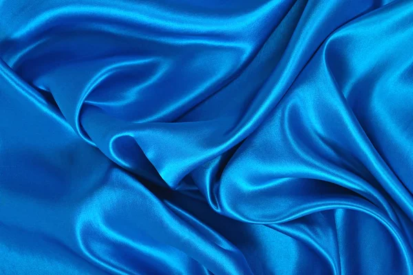 Natürliche blaue Satin Stoff Textur Hintergrund Stockfoto