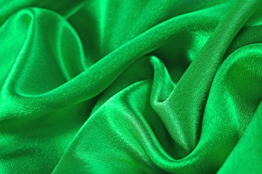 Doğal yeşil saten kumaş doku arka plan