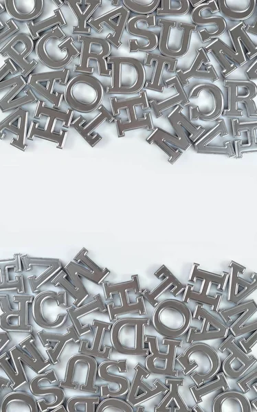 Bir beyaz gümüş alfabesi harfleri — Stok fotoğraf