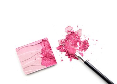 pembe göz farı ve yüz pudrası - makyaj moda ve güzellik dergi için.