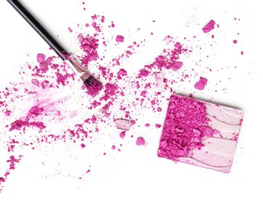 mor göz farı ve yüz pudrası - makyaj moda ve güzellik dergi için.