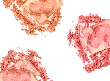Üç renk tonu yüz pudrası - makyaj moda ve güzellik dergi için.