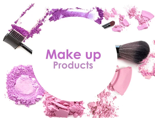 Sammlung von verschiedenen Make-up auf weißem Hintergrund — Stockfoto
