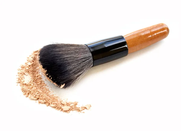 Makeup brushes and powder — Stock Photo, Image