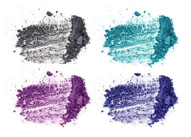 ezilmiş göz makyajı seti beyaz arkaplanda izole edildi