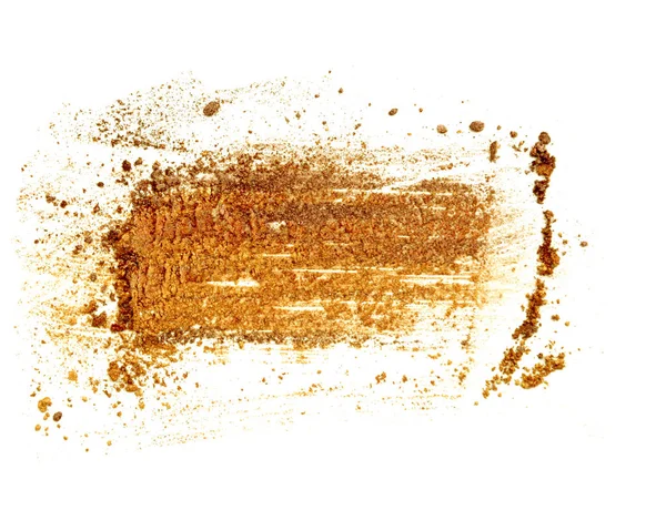 Złoty kolor pokruszony cień do powiek na białym tle — Zdjęcie stockowe