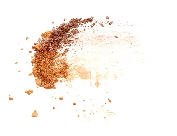 Golden color crushed eyeshadow isolated on white background — Stock Photo, Image