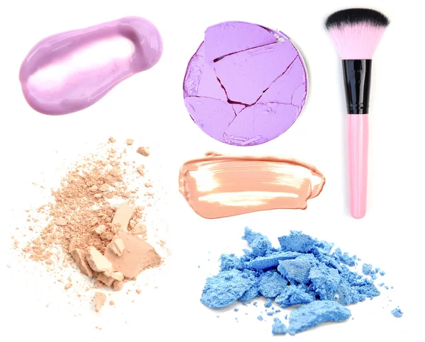 Grupp av make-up produkter isolerad på vit — Stockfoto