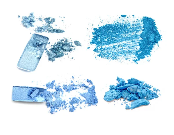 Blue eye shadow crushed set — Stock Photo, Image