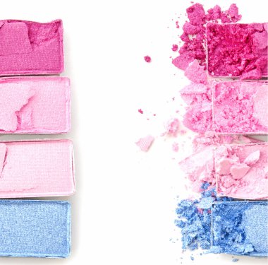 Parlak renk göz gölgeler ve Dudak boyası