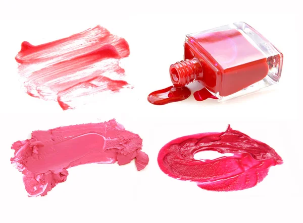 Make-up products isolated on white — Stock Photo, Image