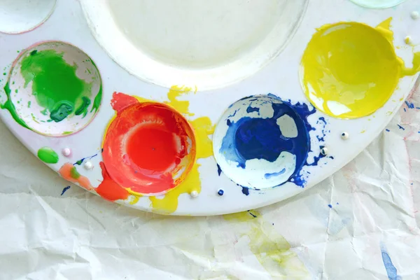 Children's creativity color palette — Stock Photo, Image