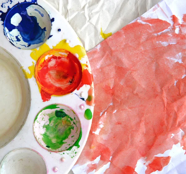 Çocukların yaratıcılık renk paleti — Stok fotoğraf