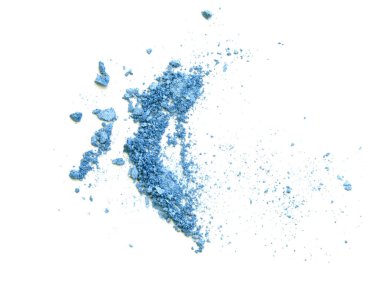 Crushed makeup on white background. The eye shadows.