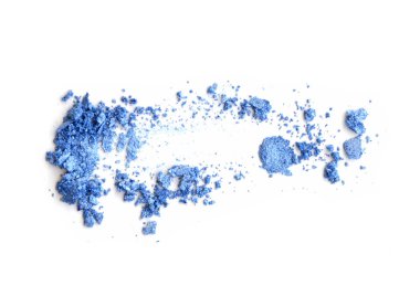 Crushed makeup on white background. The eye shadows.