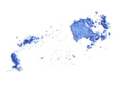 Crushed makeup on white background. The eye shadows.